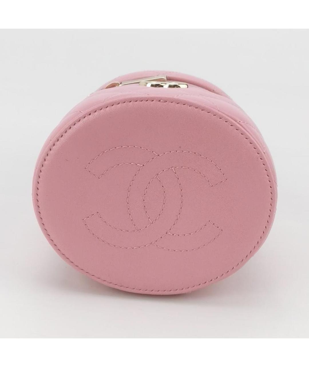 CHANEL Розовая кожаная сумка с короткими ручками, фото 5