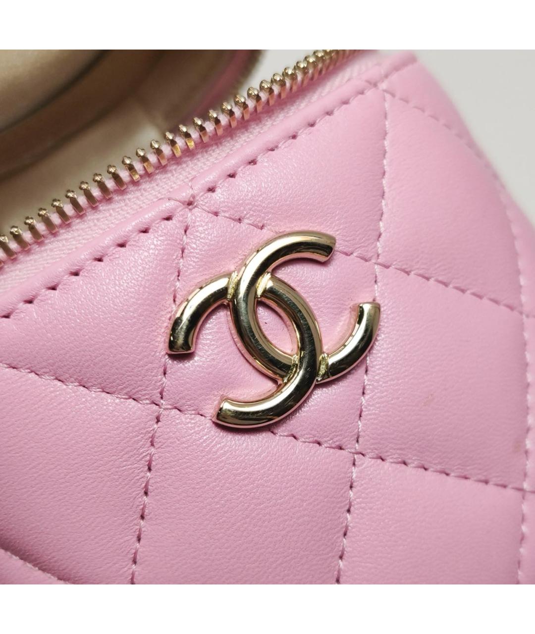 CHANEL Розовая кожаная сумка с короткими ручками, фото 8