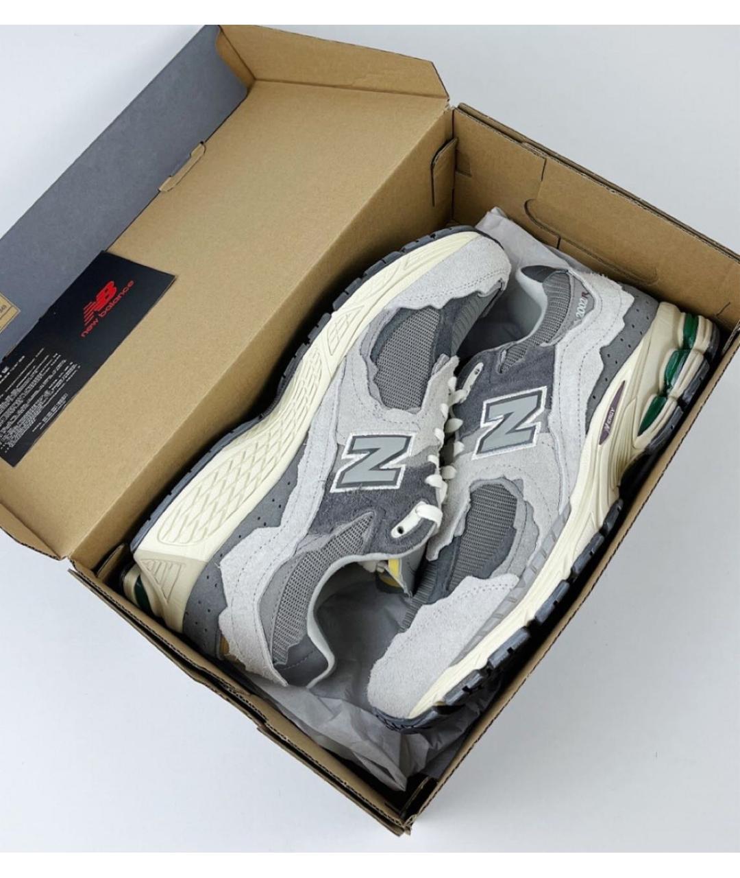 NEW BALANCE Серые замшевые низкие кроссовки / кеды, фото 2