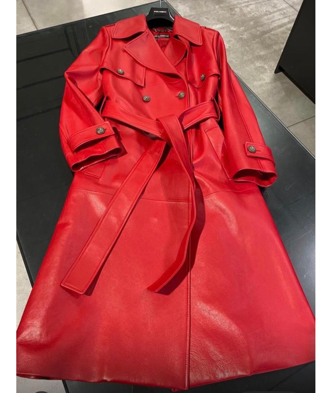 DOLCE&GABBANA Красный кожаный тренч/плащ, фото 7