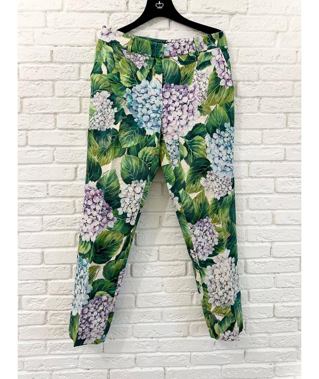 DOLCE&GABBANA Мульти хлопковые прямые брюки, фото 7