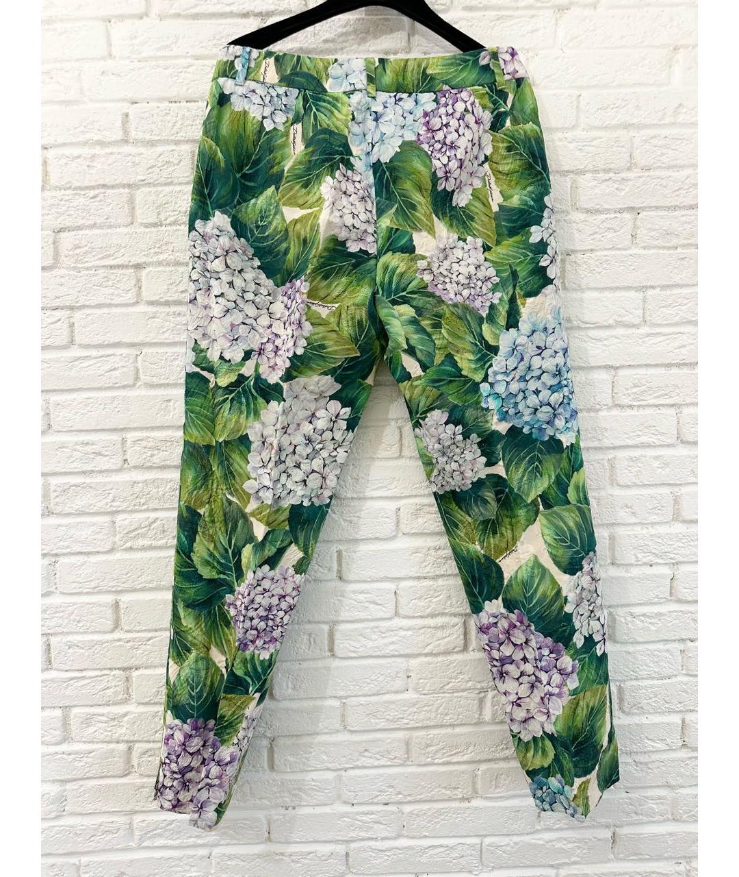 DOLCE&GABBANA Мульти хлопковые прямые брюки, фото 2