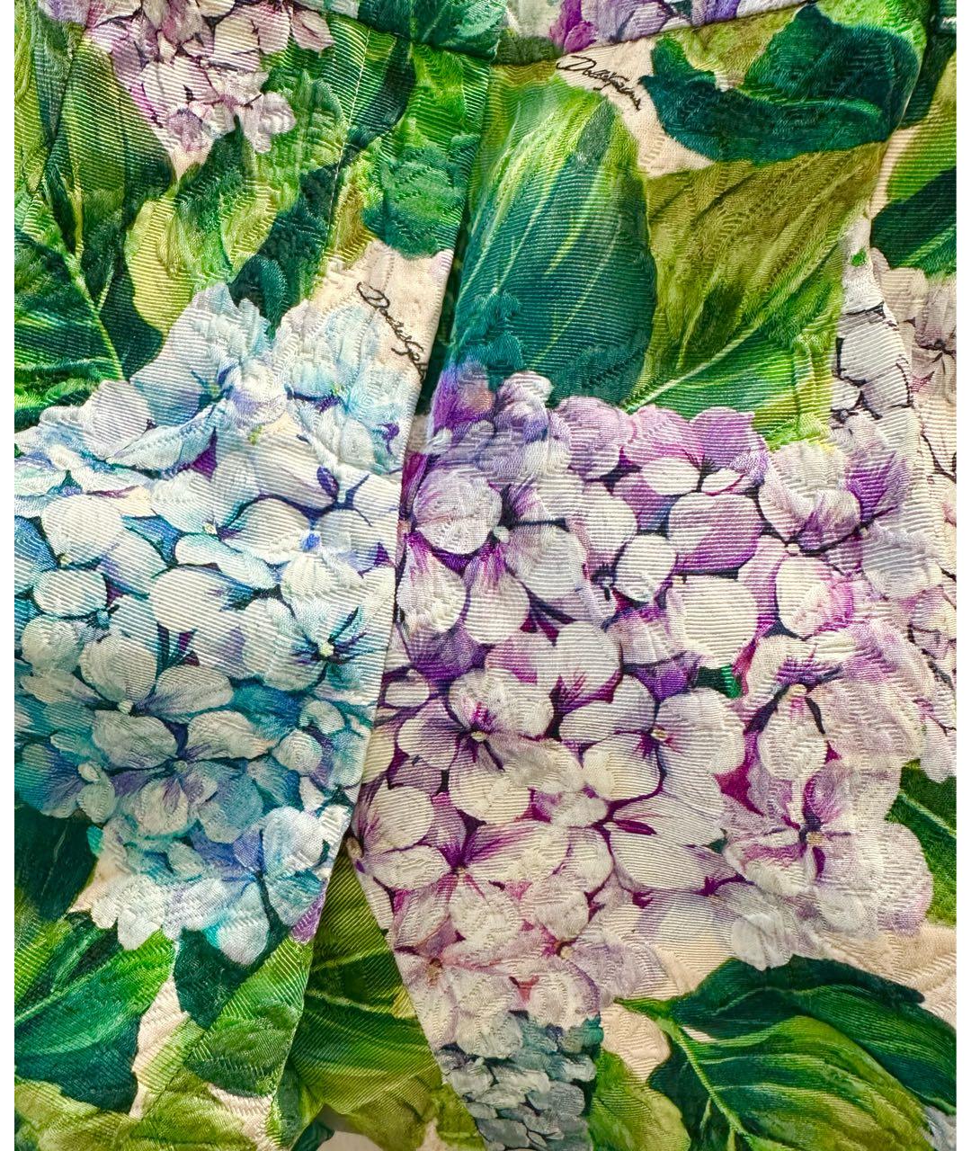 DOLCE&GABBANA Мульти хлопковые прямые брюки, фото 4