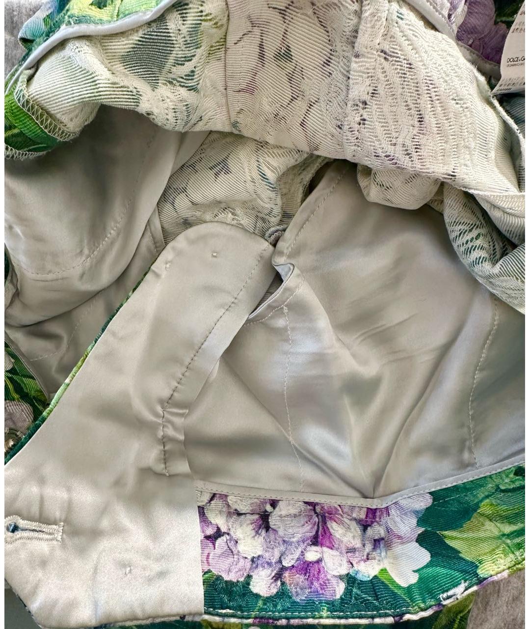 DOLCE&GABBANA Мульти хлопковые прямые брюки, фото 6