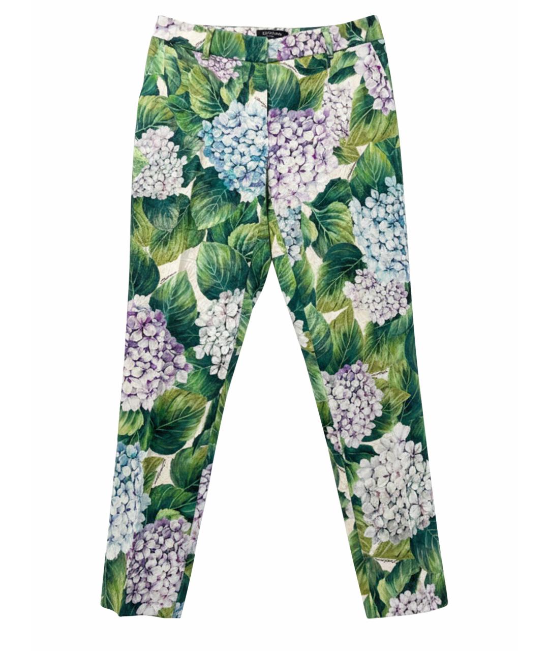 DOLCE&GABBANA Мульти хлопковые прямые брюки, фото 1