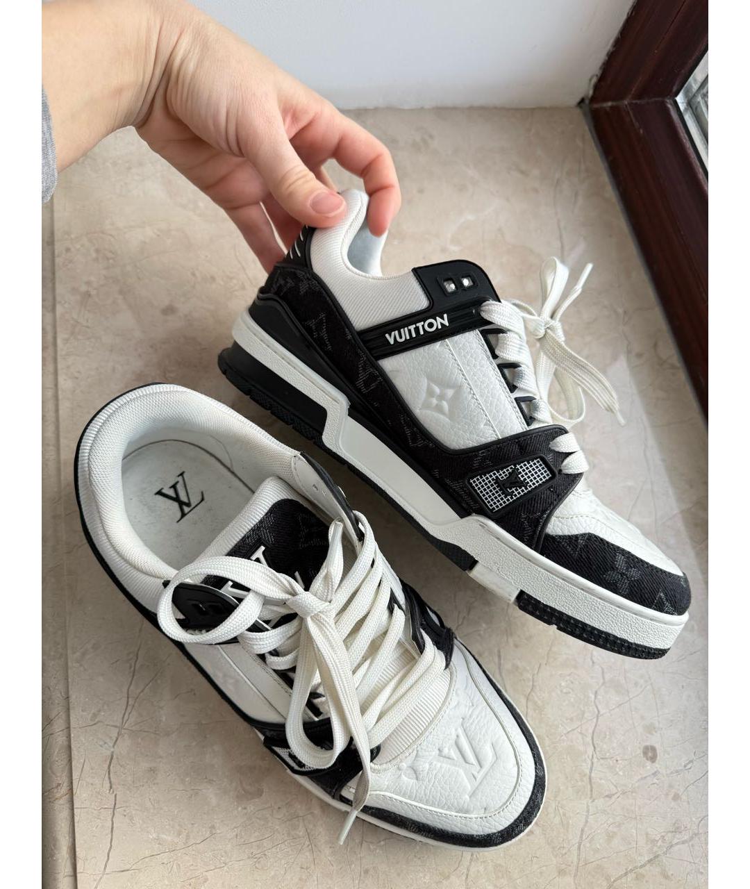 LOUIS VUITTON Черные кожаные кеды, фото 3