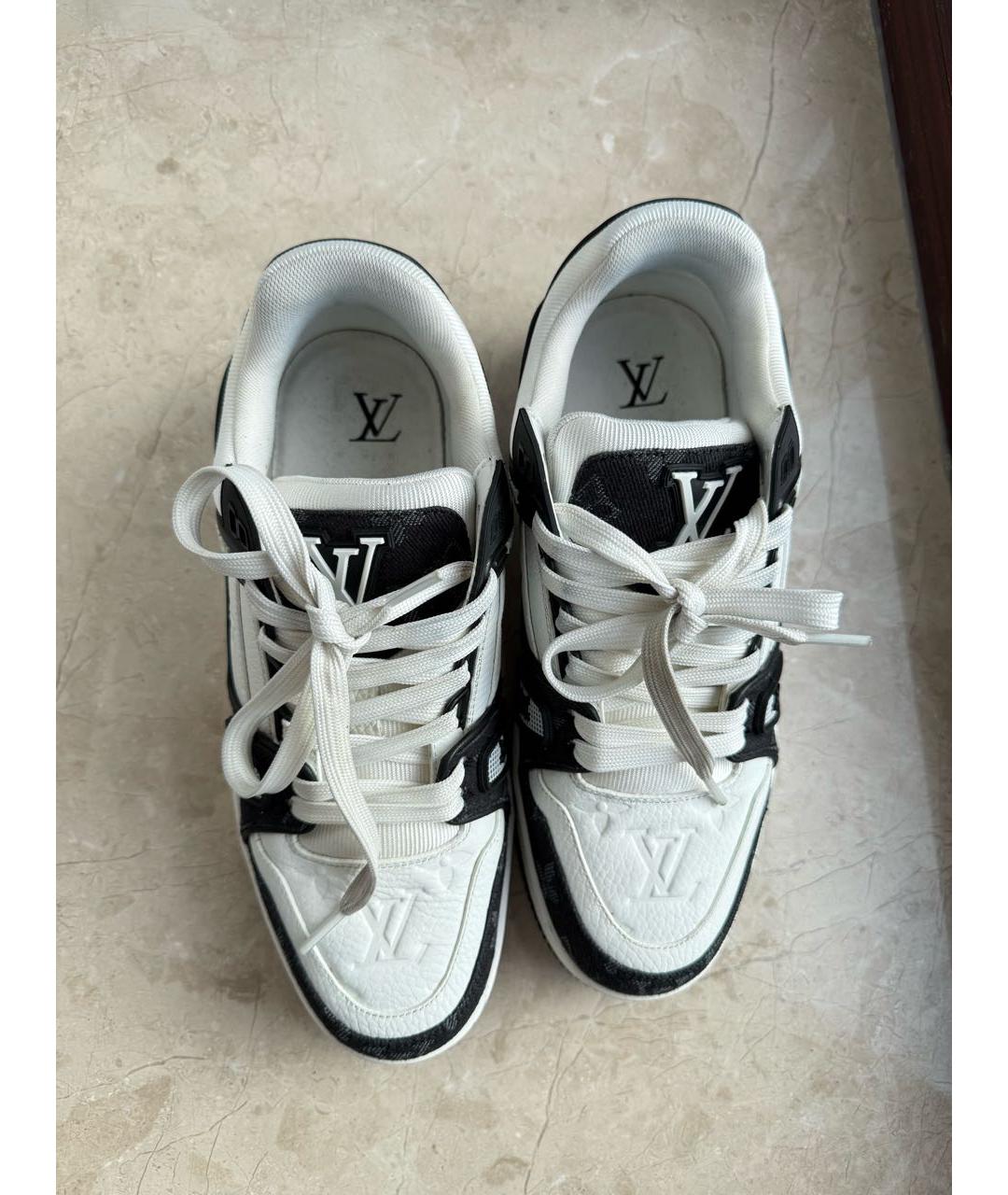 LOUIS VUITTON Черные кожаные кеды, фото 2