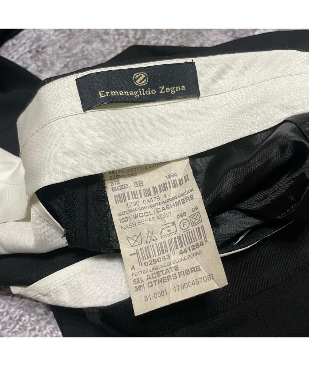 ERMENEGILDO ZEGNA XXX Черные кашемировые классические брюки, фото 3