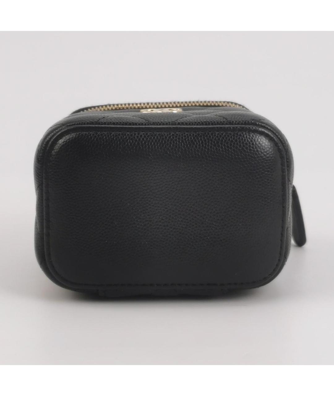 CHANEL Черная кожаная сумка с короткими ручками, фото 5