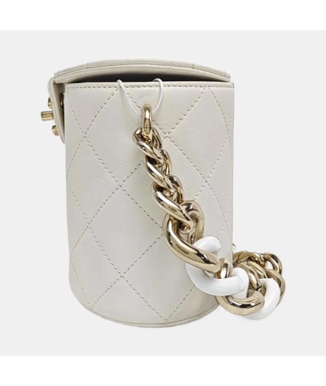 CHANEL Белая кожаная сумка через плечо, фото 2