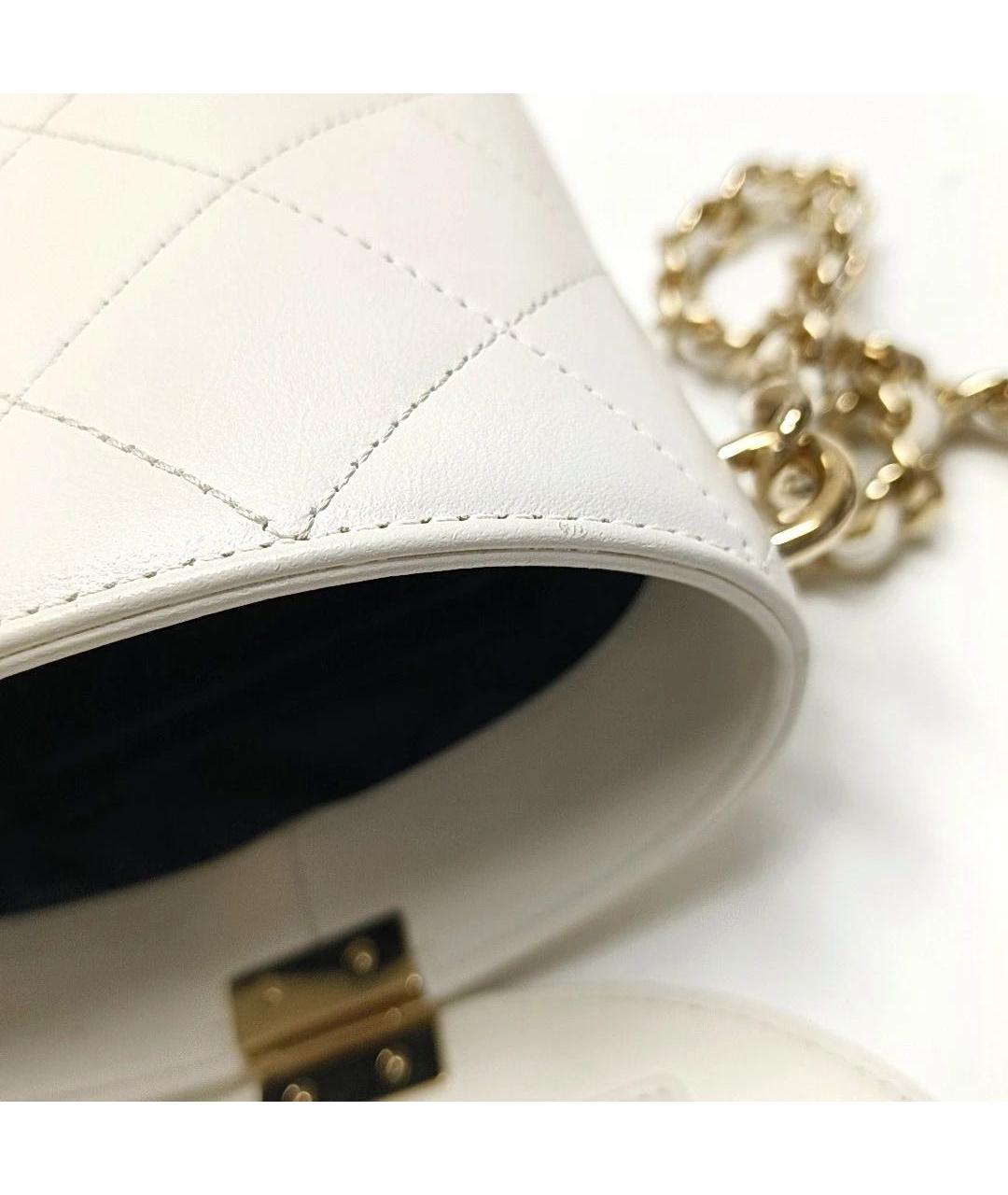 CHANEL Белая кожаная сумка через плечо, фото 8