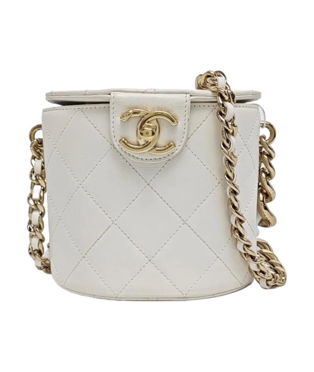 CHANEL Белая кожаная сумка через плечо, фото 9