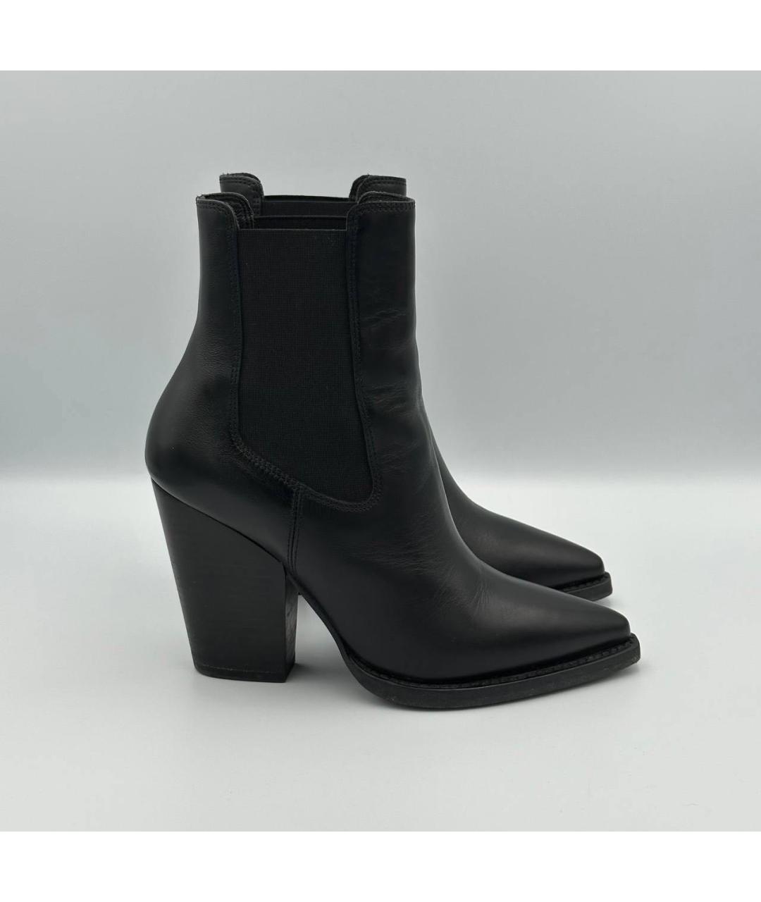 SAINT LAURENT Черные кожаные ботильоны, фото 6