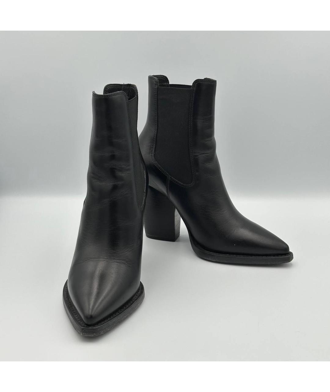 SAINT LAURENT Черные кожаные ботильоны, фото 4