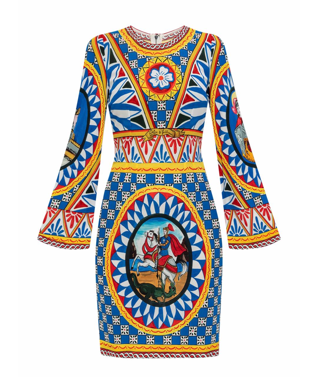 DOLCE&GABBANA Синее вискозное коктейльное платье, фото 1