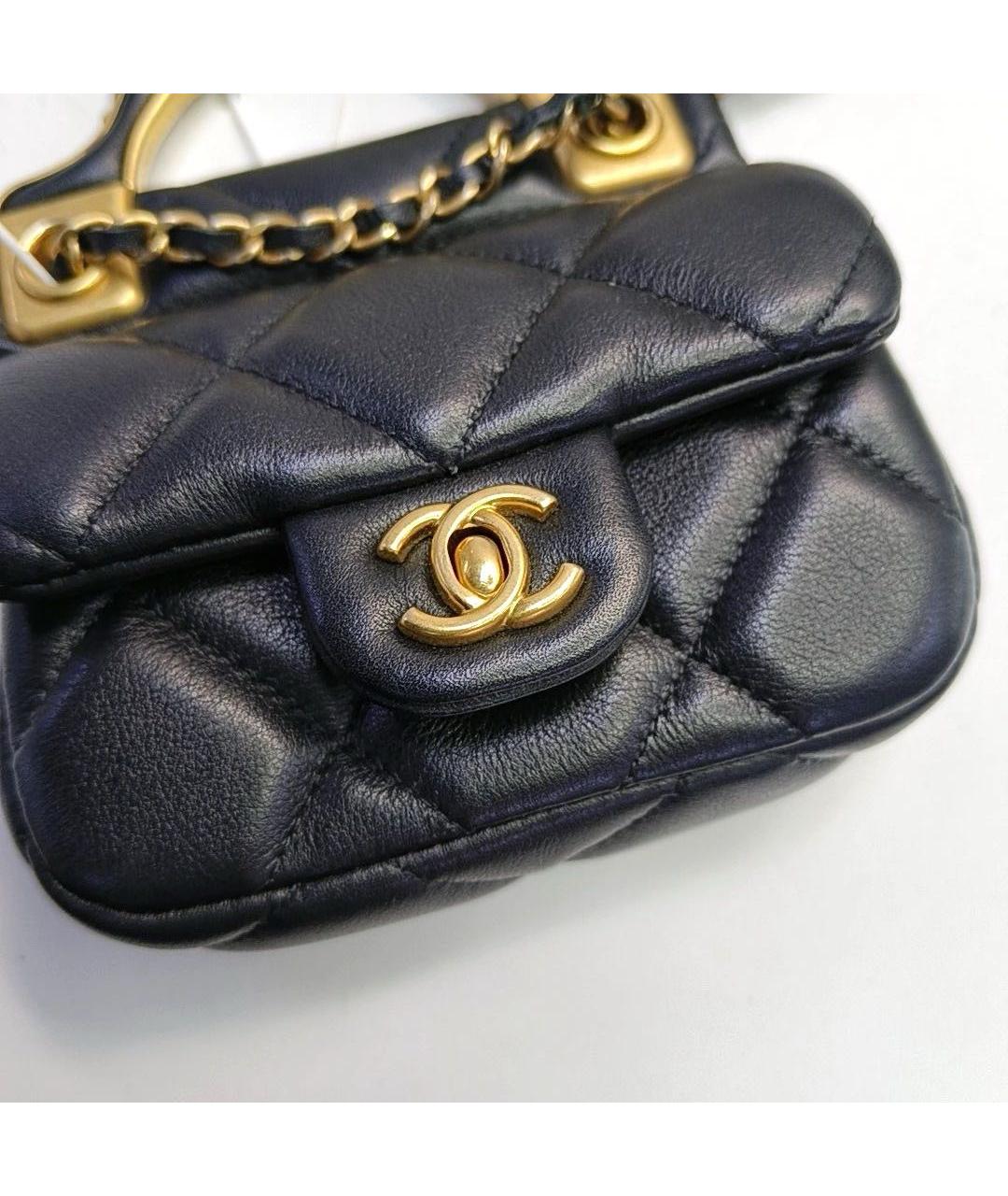 CHANEL Черная кожаная сумка через плечо, фото 5
