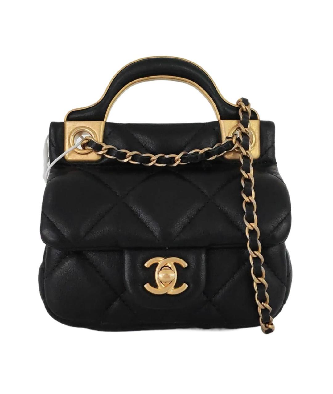 CHANEL Черная кожаная сумка через плечо, фото 9