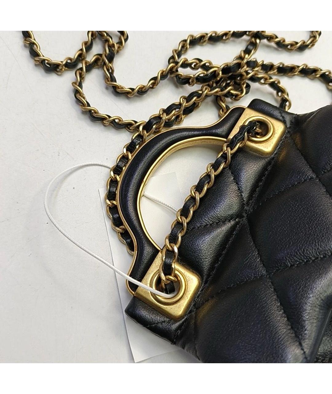 CHANEL Черная кожаная сумка через плечо, фото 8