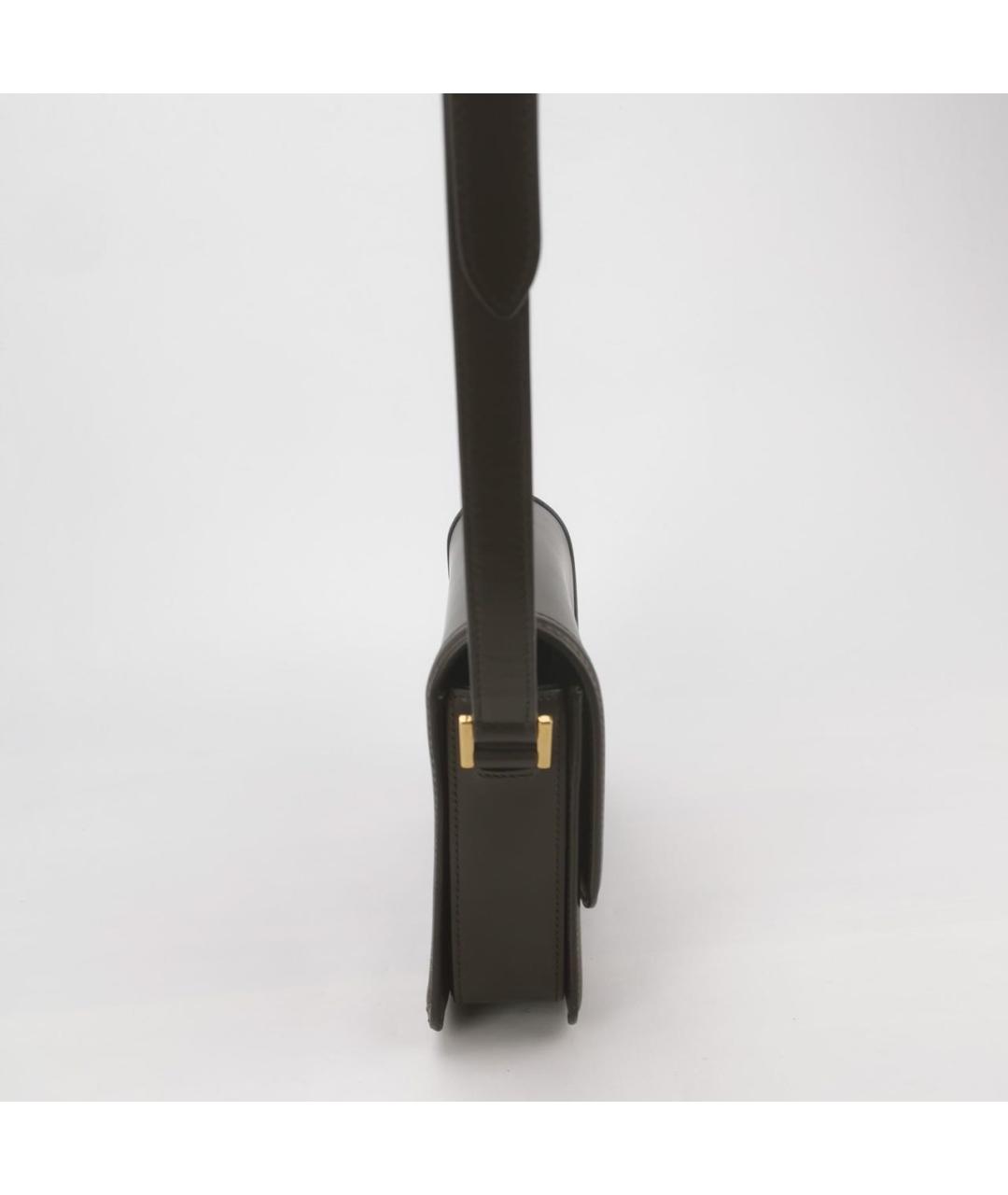 SAINT LAURENT Коричневая кожаная сумка через плечо, фото 4