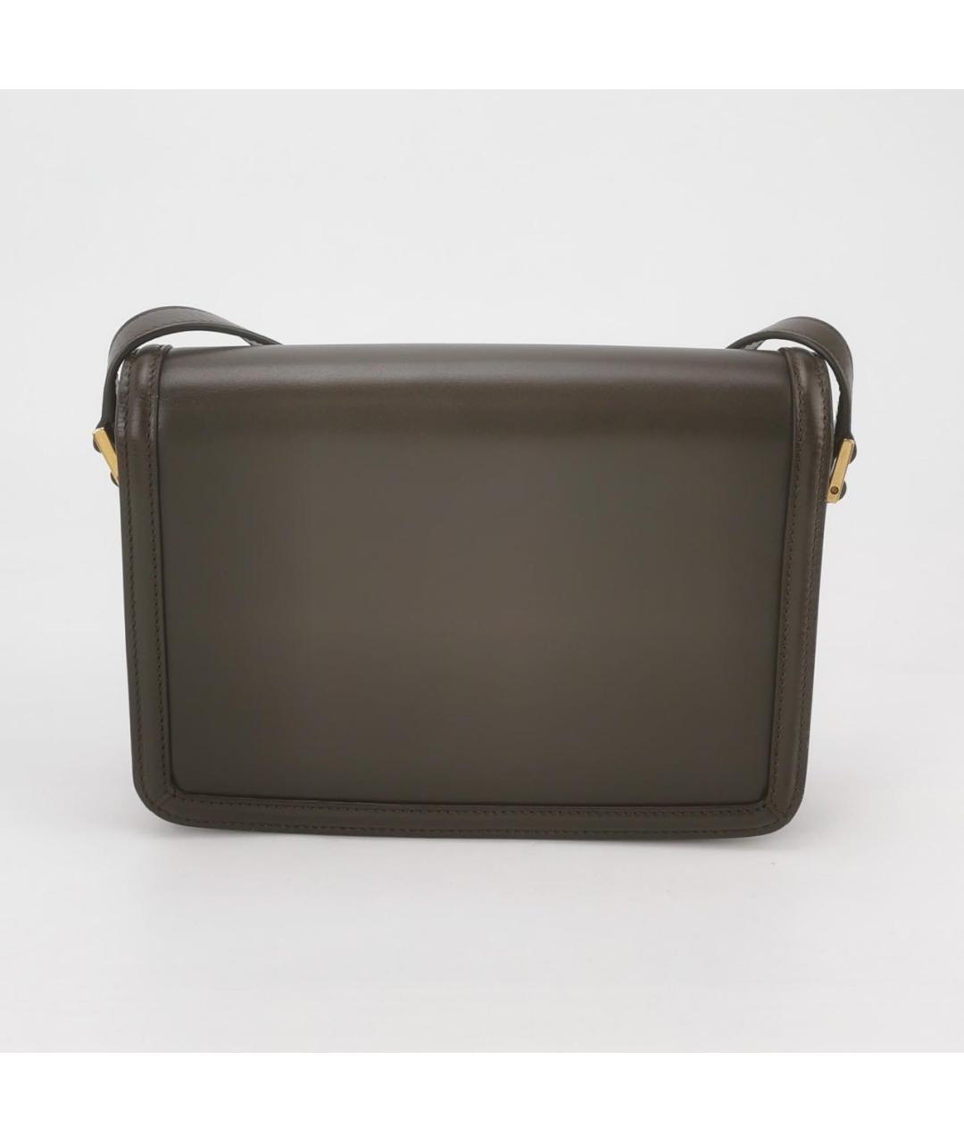 SAINT LAURENT Коричневая кожаная сумка через плечо, фото 5