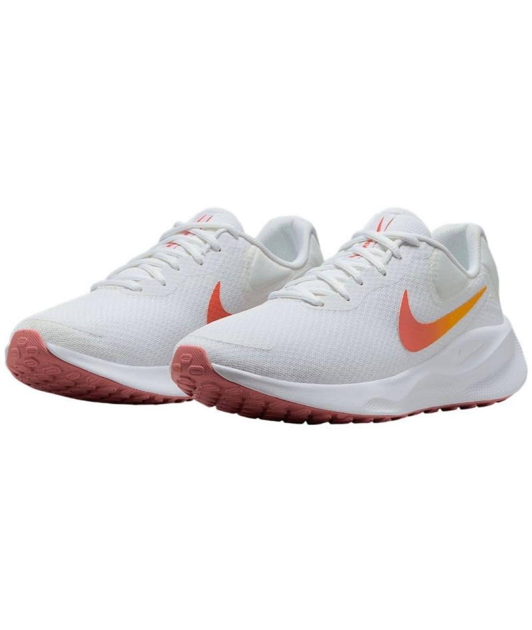 NIKE Белые текстильные низкие кроссовки / кеды, фото 3