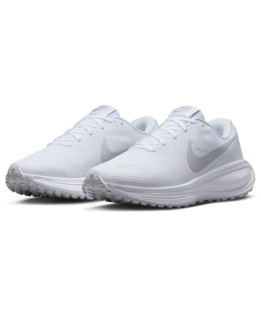 NIKE Белые текстильные низкие кроссовки / кеды, фото 3