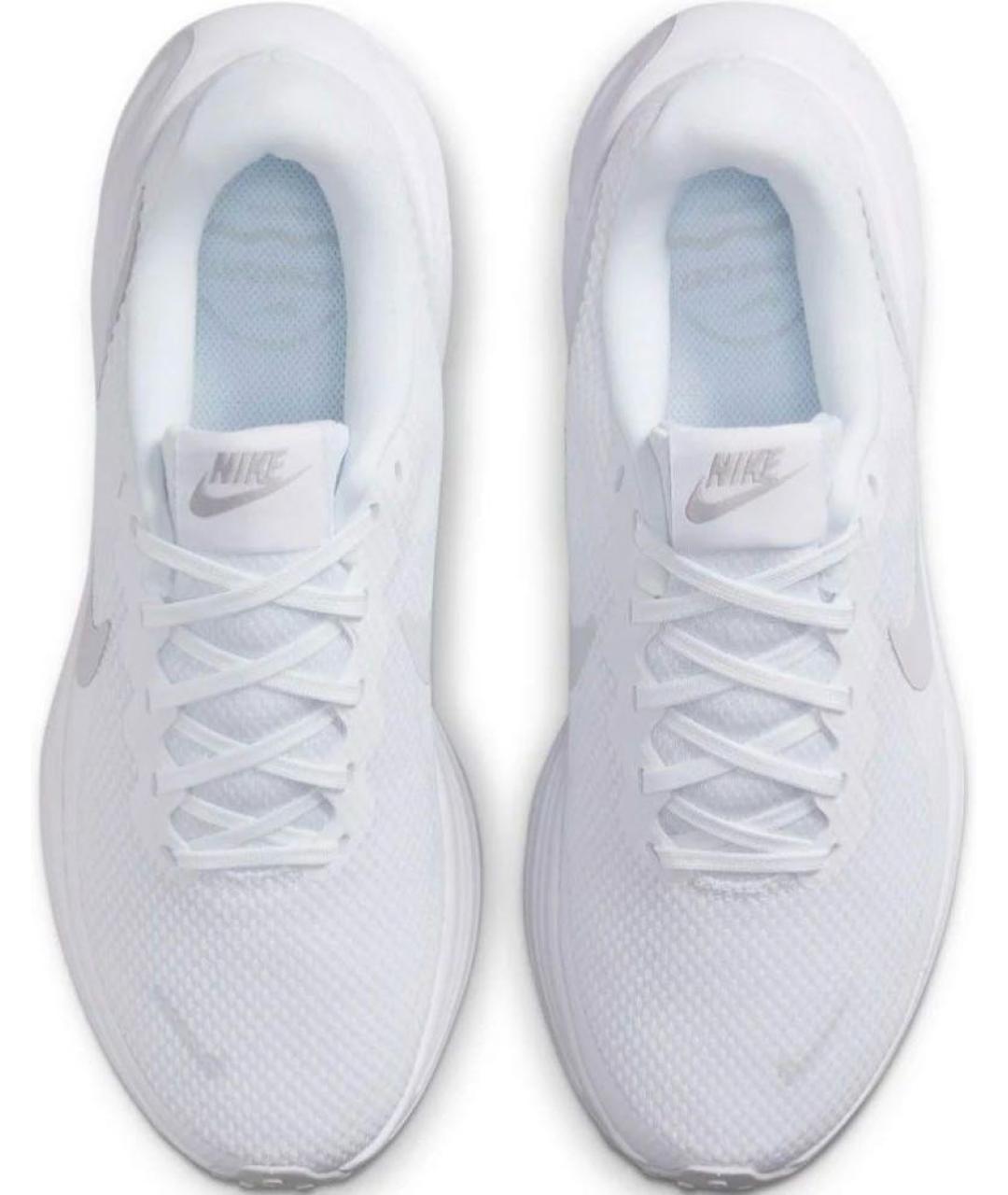 NIKE Белые текстильные низкие кроссовки / кеды, фото 2