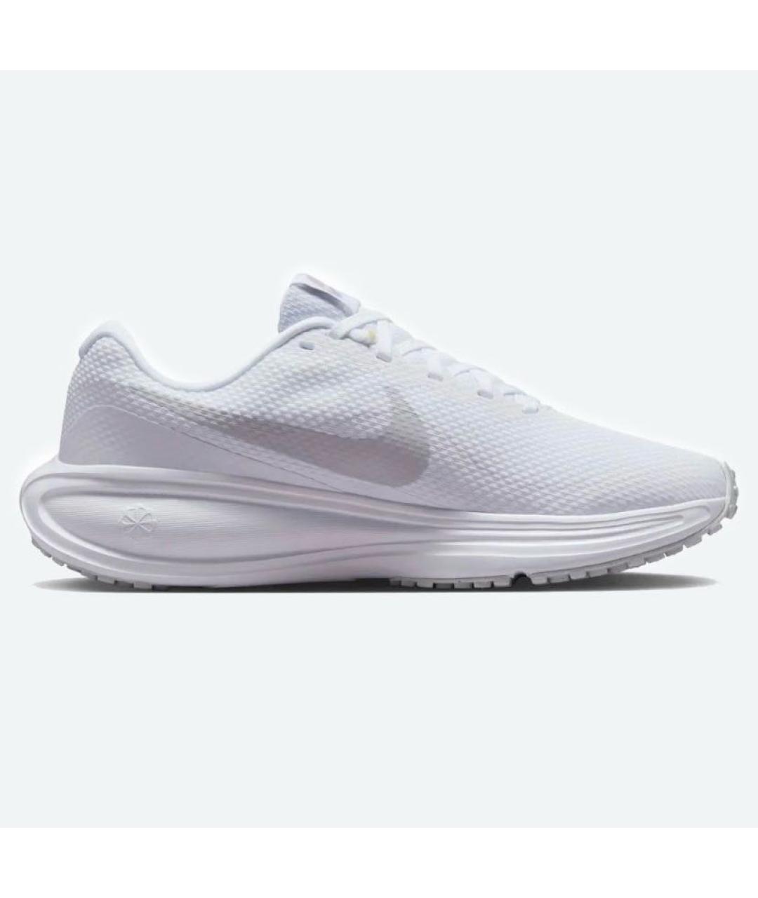 NIKE Белые текстильные низкие кроссовки / кеды, фото 7