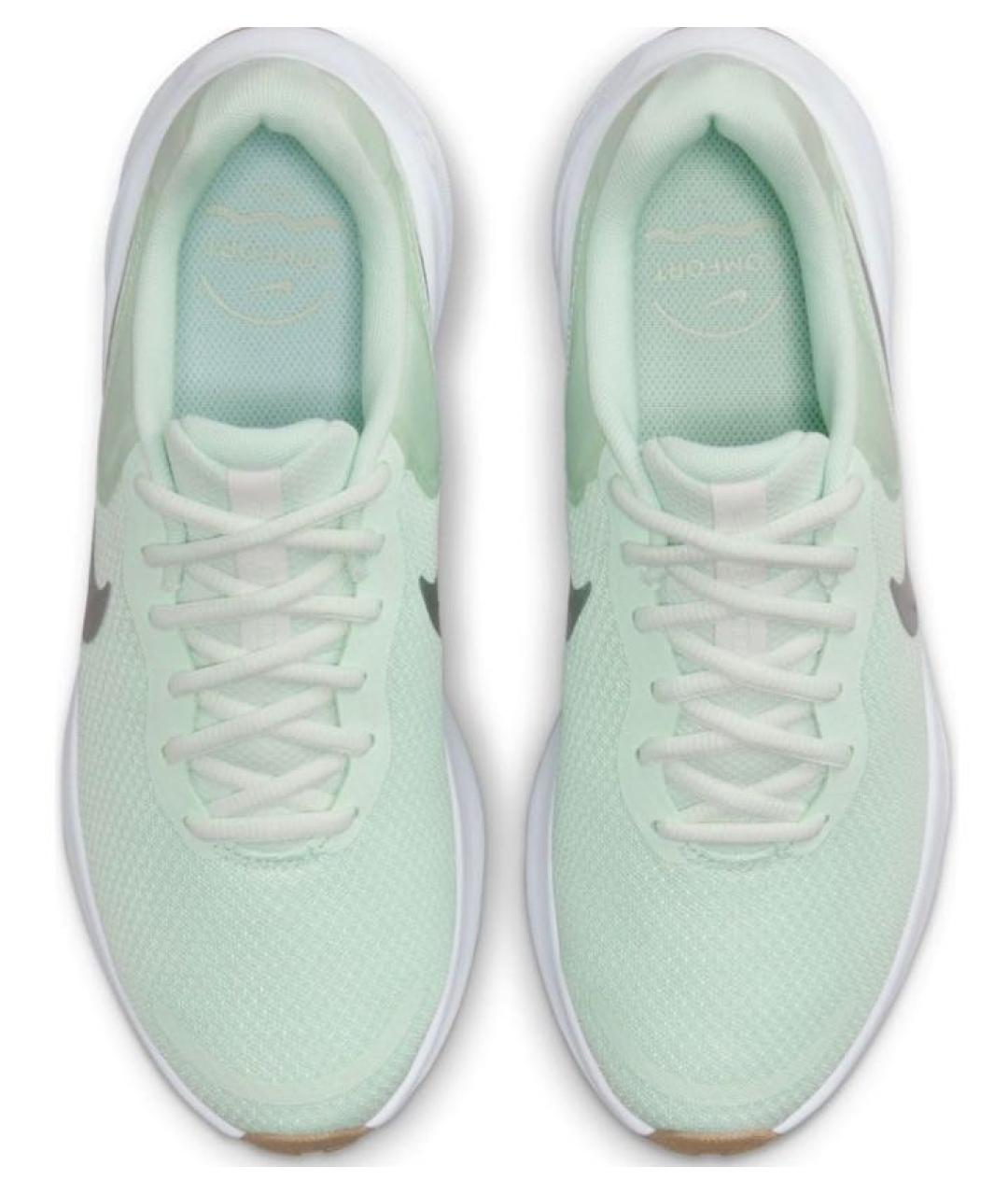 NIKE Зеленые текстильные низкие кроссовки / кеды, фото 3