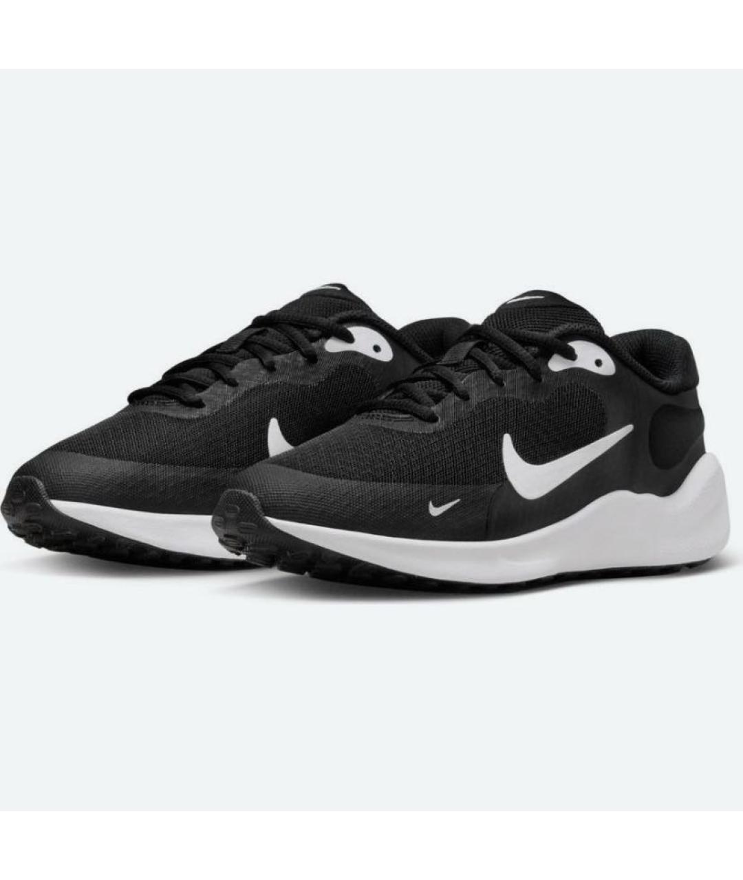 NIKE Черные текстильные низкие кроссовки / кеды, фото 2