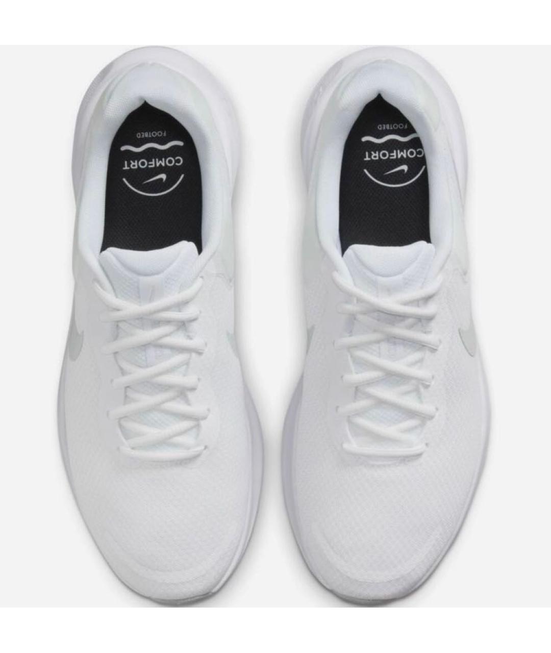 NIKE Белые текстильные низкие кроссовки / кеды, фото 3