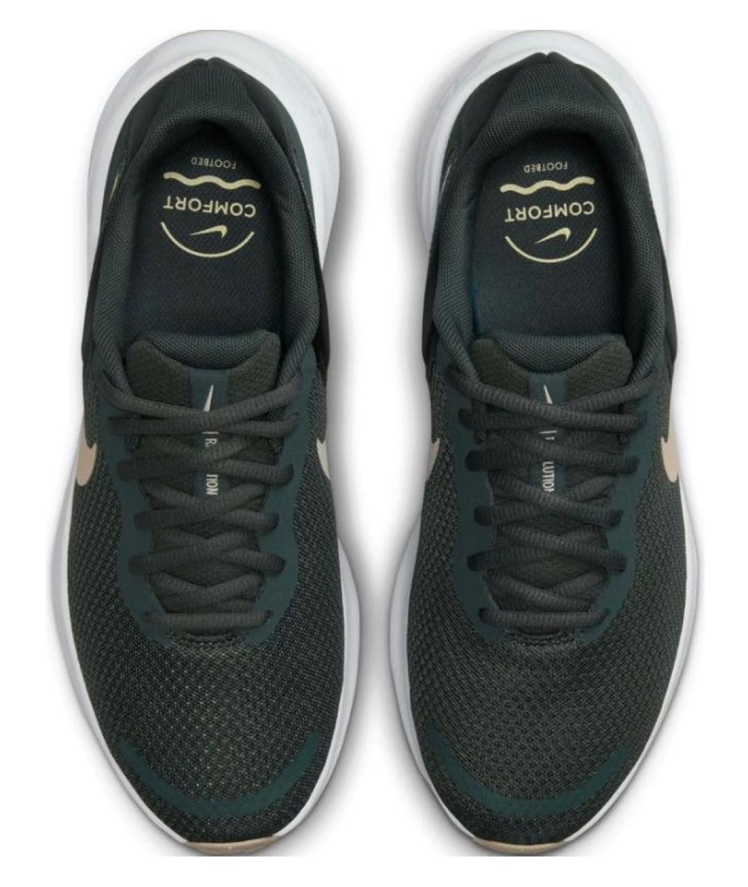 NIKE Зеленые текстильные низкие кроссовки / кеды, фото 4