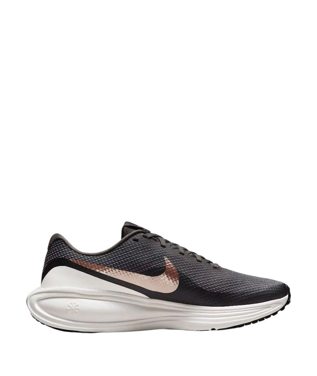 NIKE Антрацитовые текстильные низкие кроссовки / кеды, фото 1