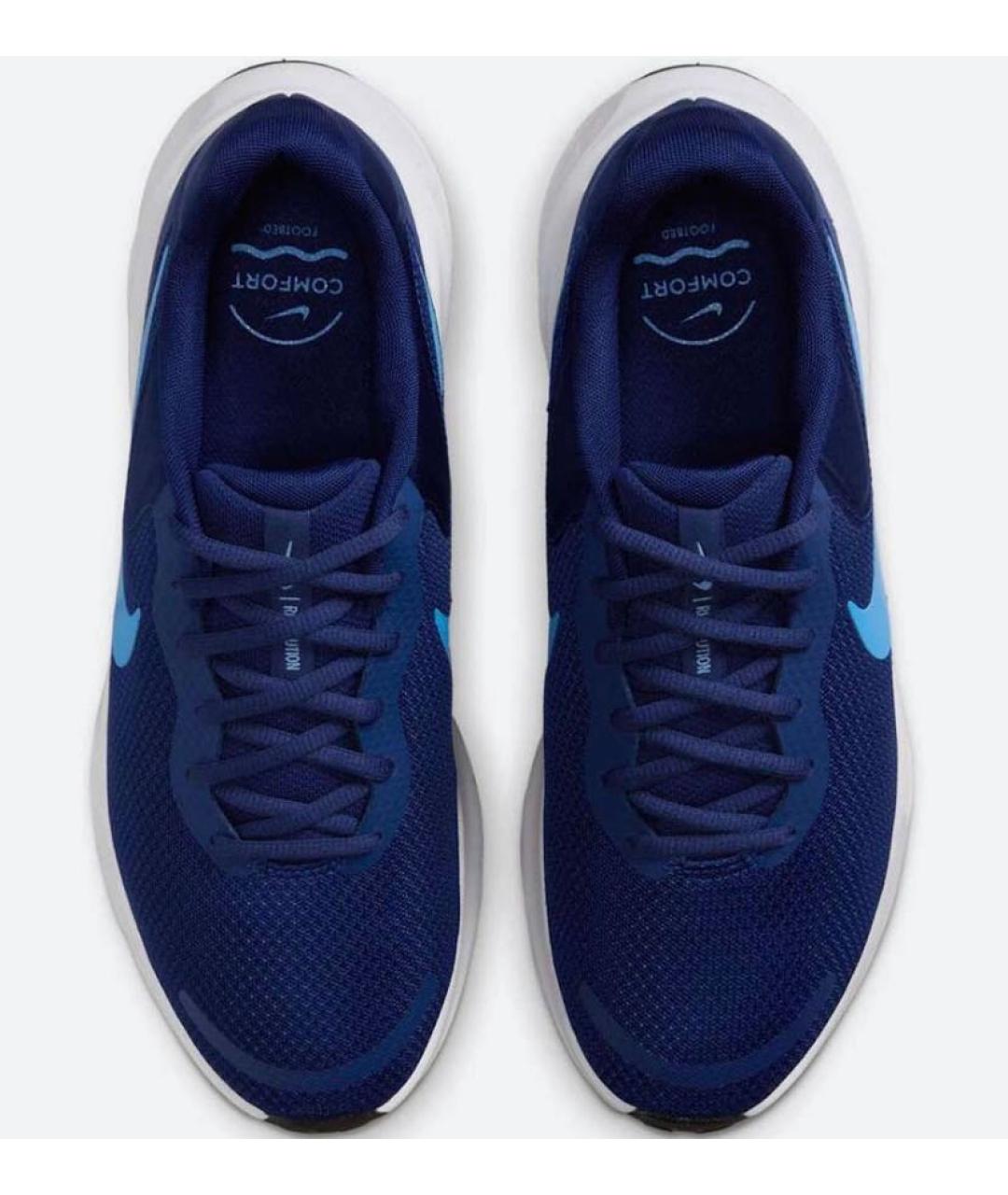 NIKE Темно-синие текстильные низкие кроссовки / кеды, фото 3