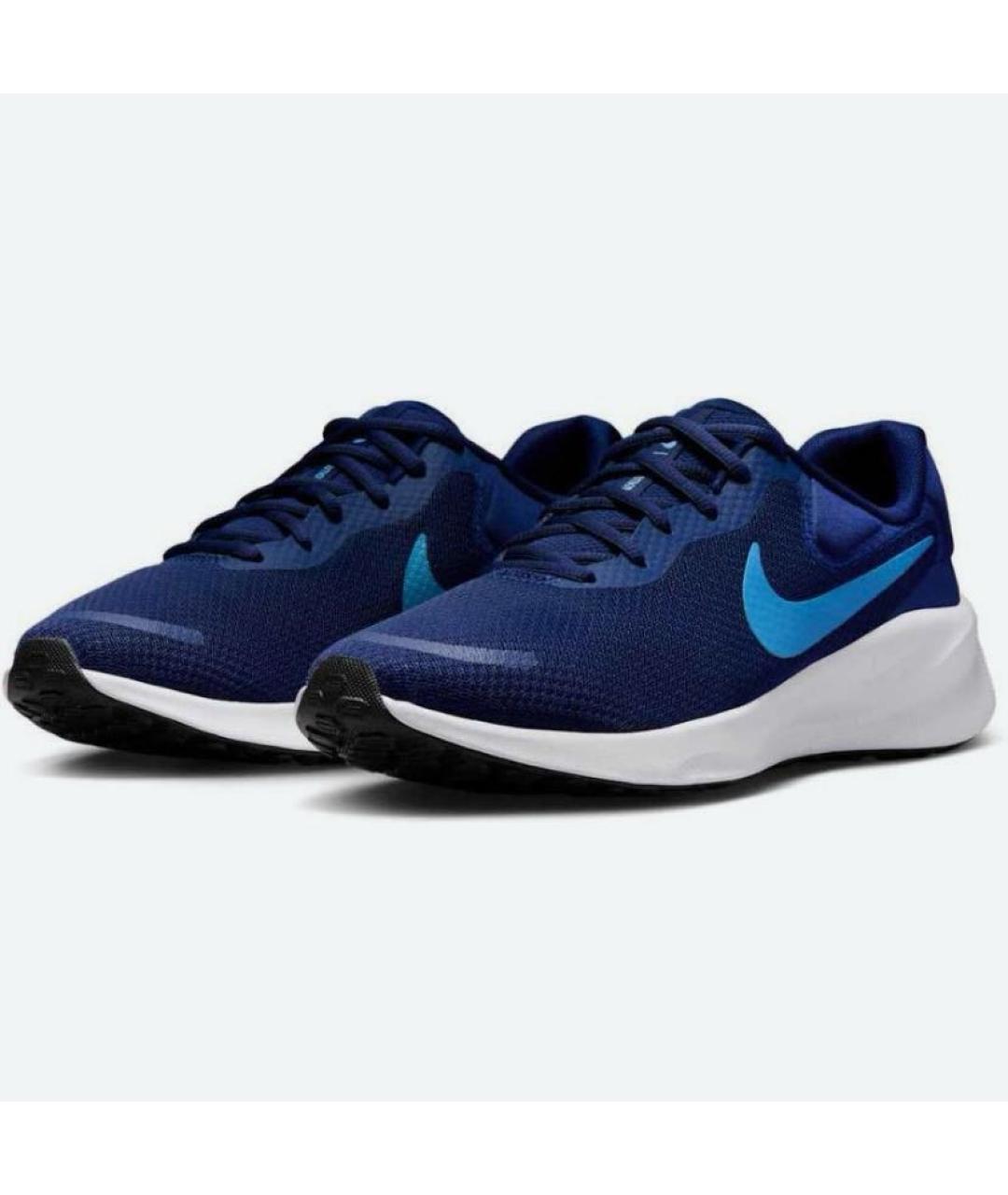 NIKE Темно-синие текстильные низкие кроссовки / кеды, фото 2