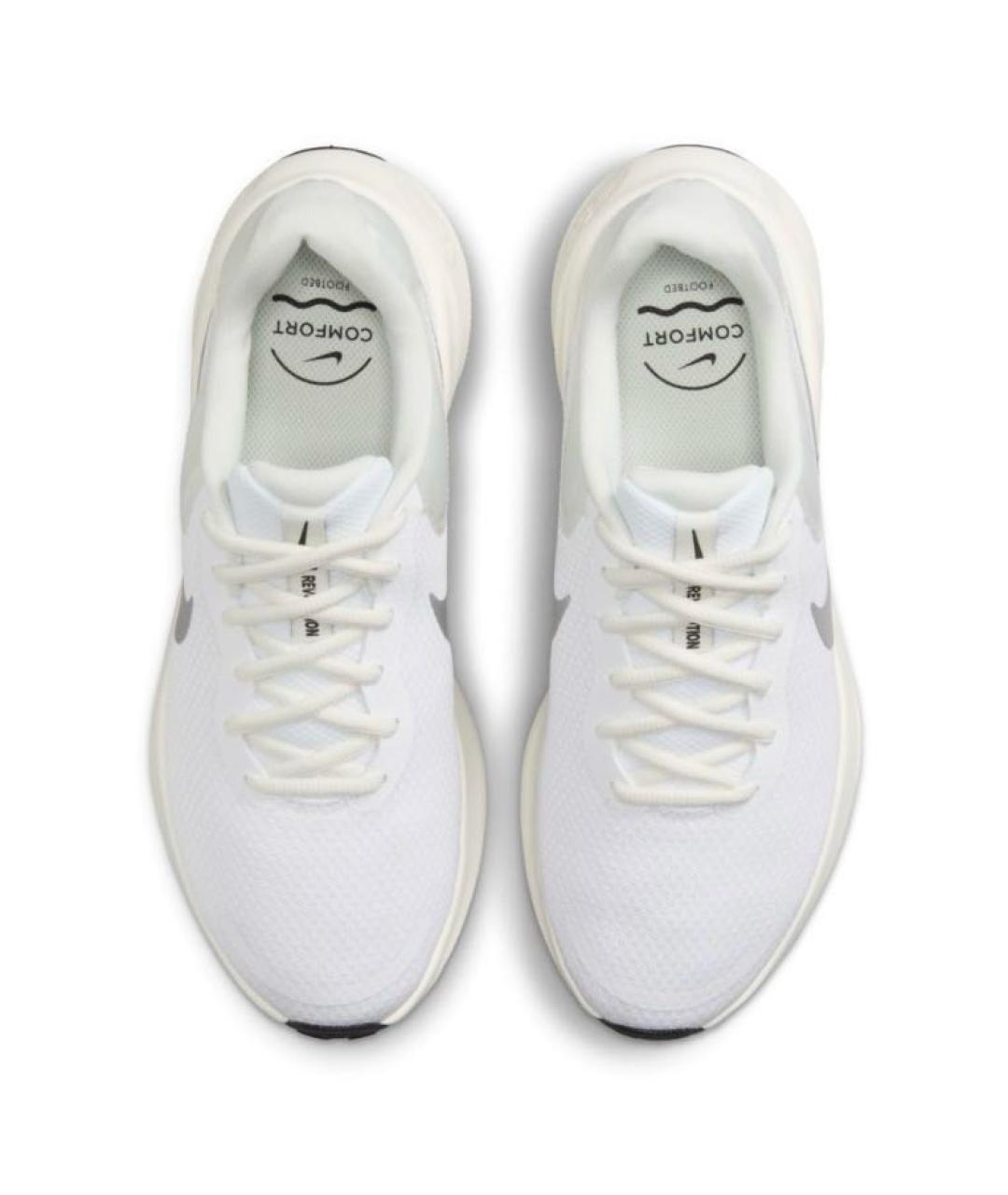 NIKE Белые текстильные низкие кроссовки / кеды, фото 2