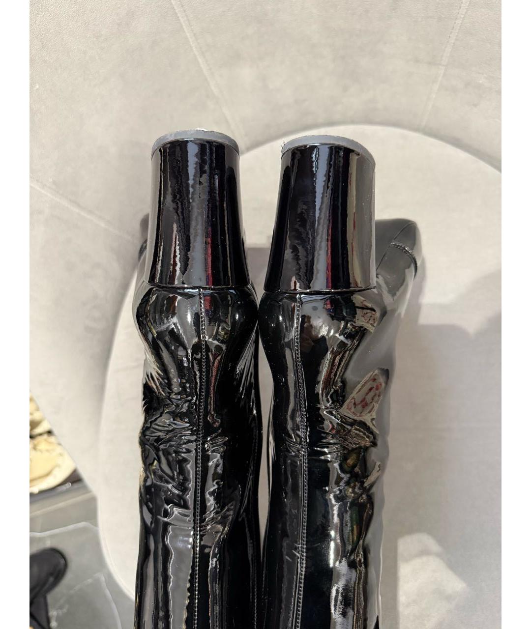 SAINT LAURENT Черные сапоги из лакированной кожи, фото 5