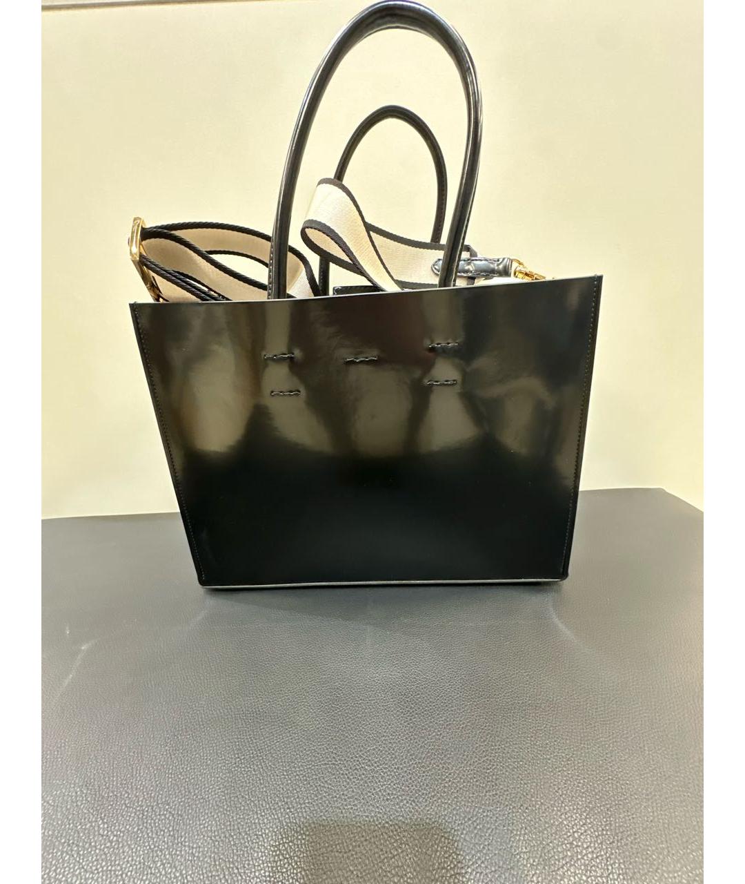 NO. 21 Черная сумка тоут из искусственной кожи, фото 3