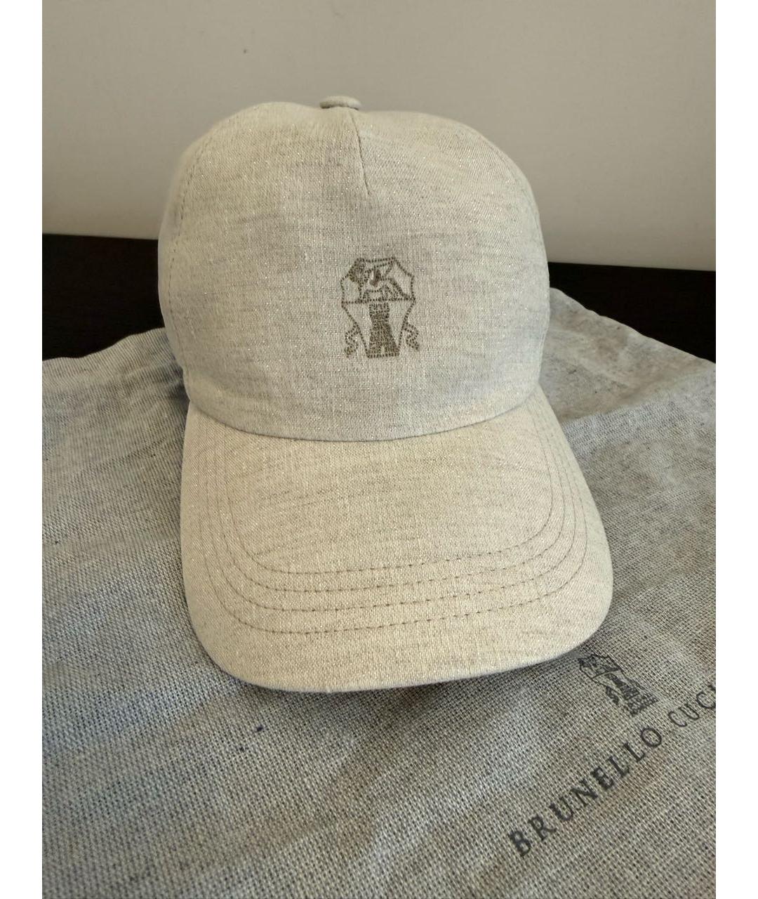 BRUNELLO CUCINELLI Бежевая кепка, фото 7