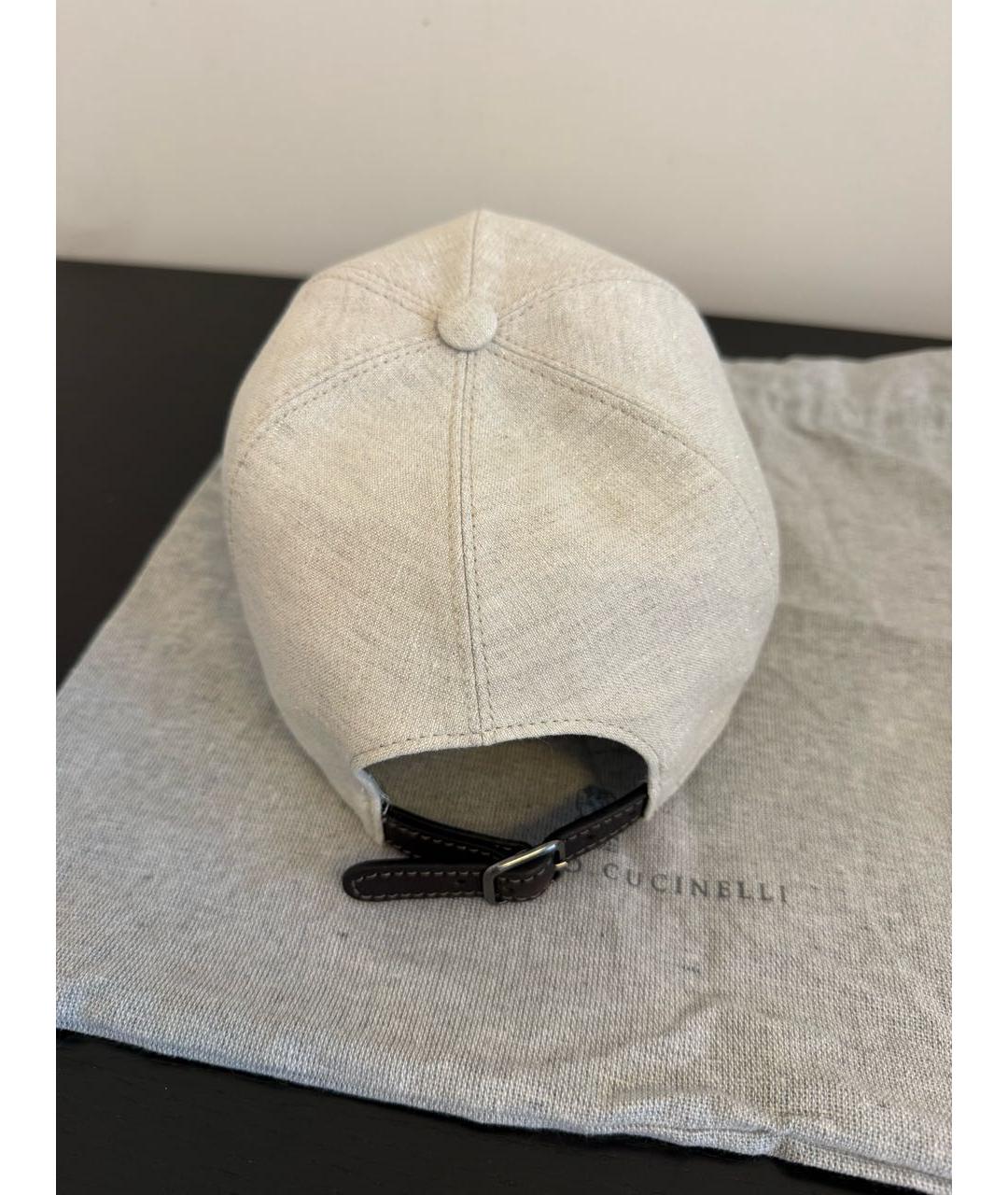 BRUNELLO CUCINELLI Бежевая кепка, фото 2