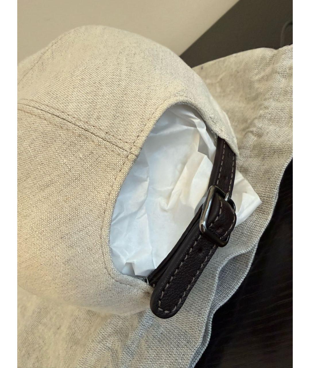 BRUNELLO CUCINELLI Бежевая кепка, фото 3