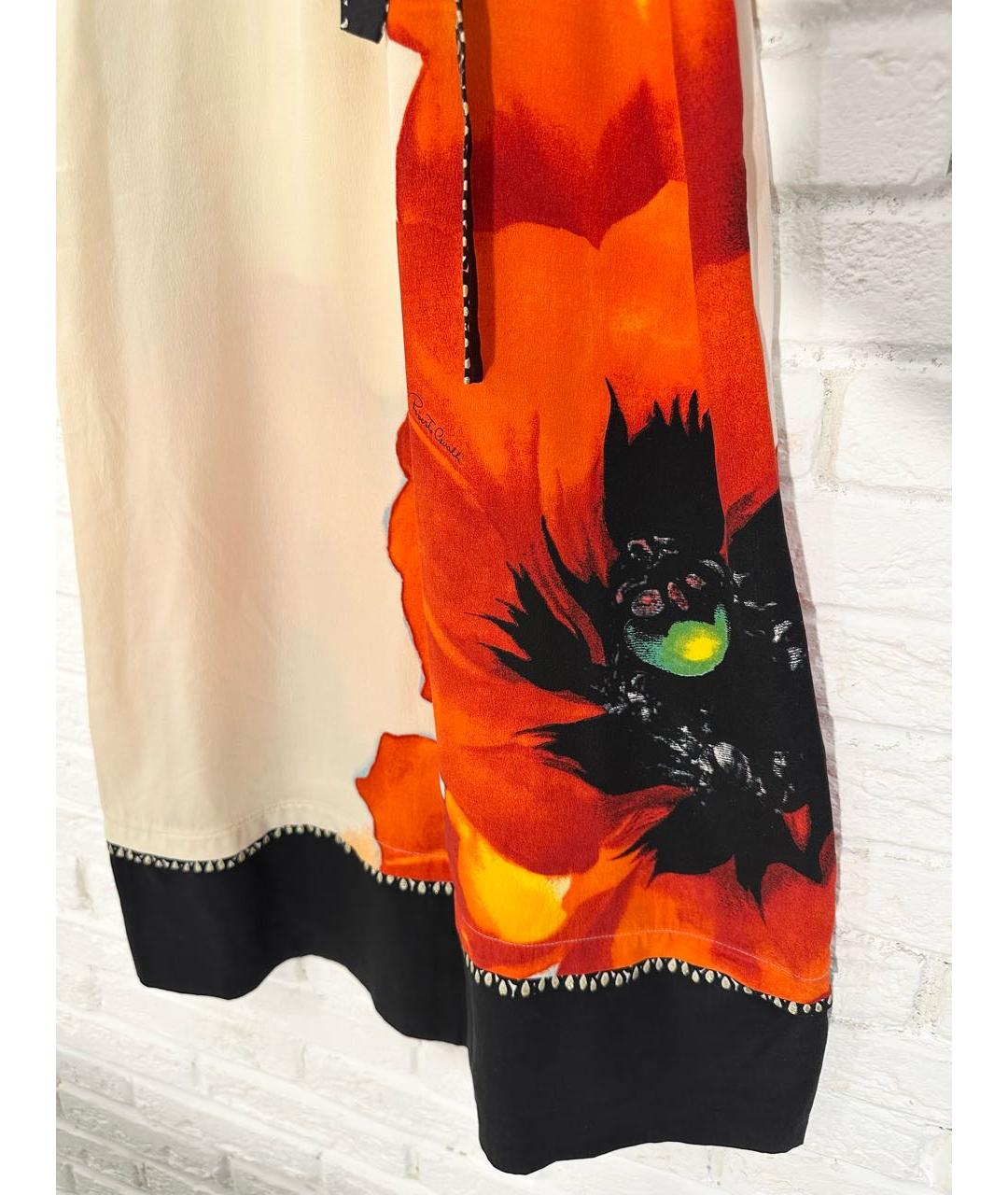 ROBERTO CAVALLI Красное шелковое повседневное платье, фото 5