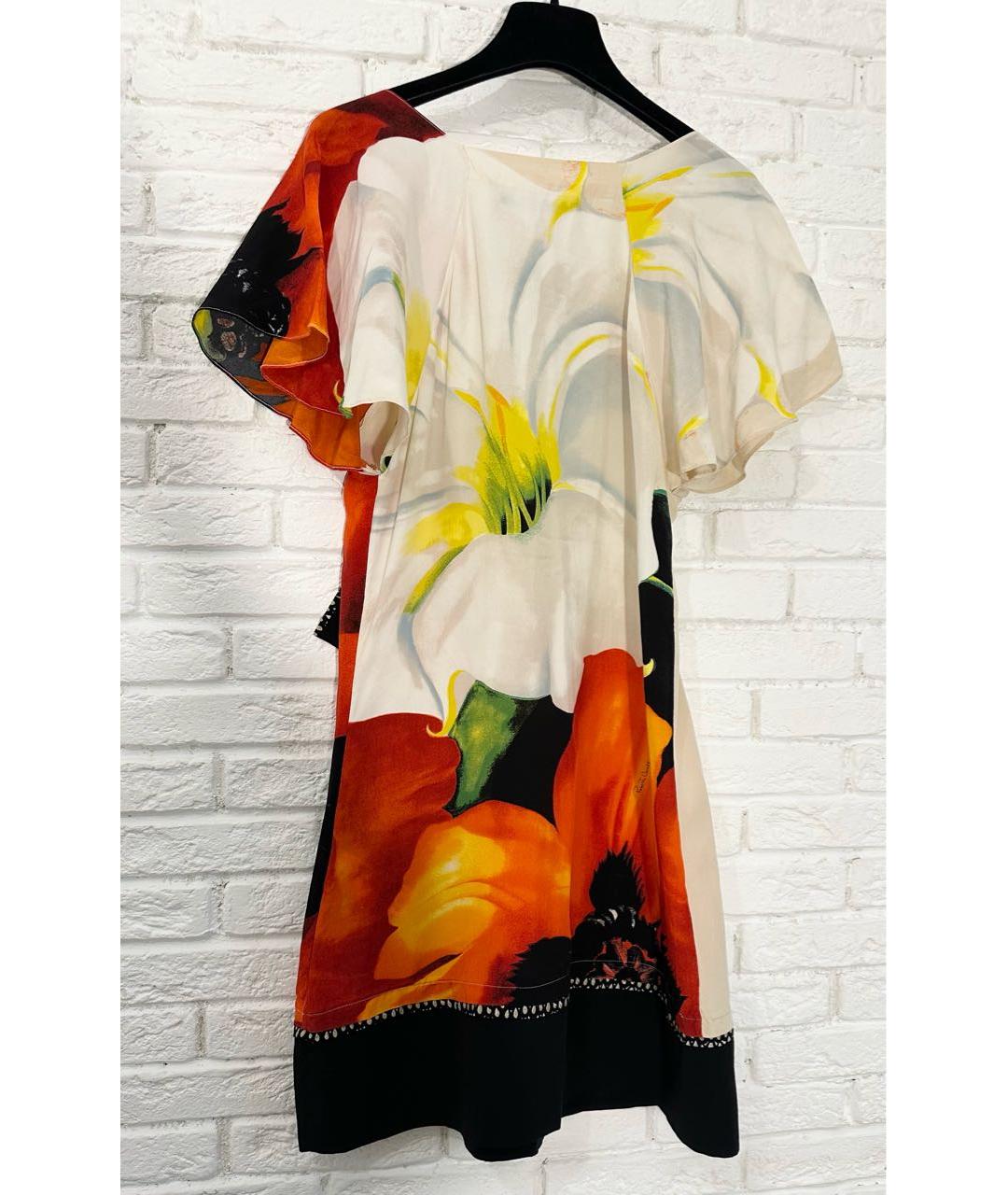 ROBERTO CAVALLI Красное шелковое повседневное платье, фото 2