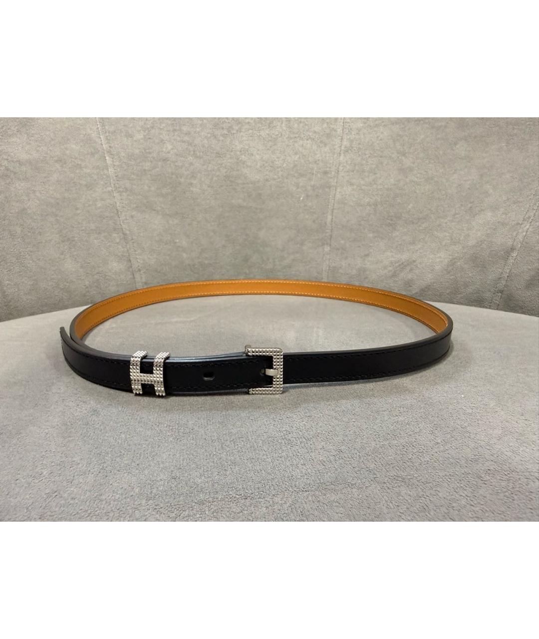 HERMES Черный кожаный ремень, фото 4