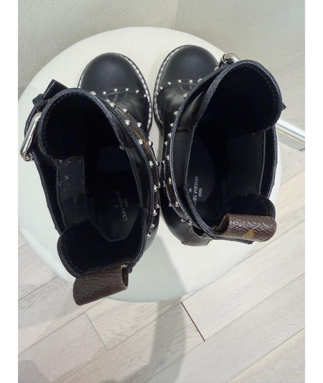 LOUIS VUITTON Черные кожаные ботильоны, фото 3