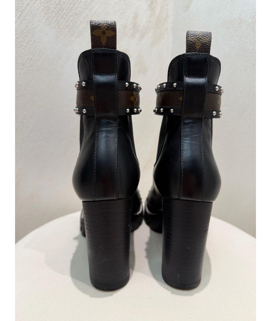 LOUIS VUITTON Черные кожаные ботильоны, фото 4