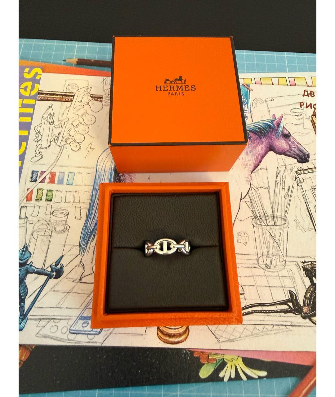 HERMES Серебряное серебряное кольцо, фото 2