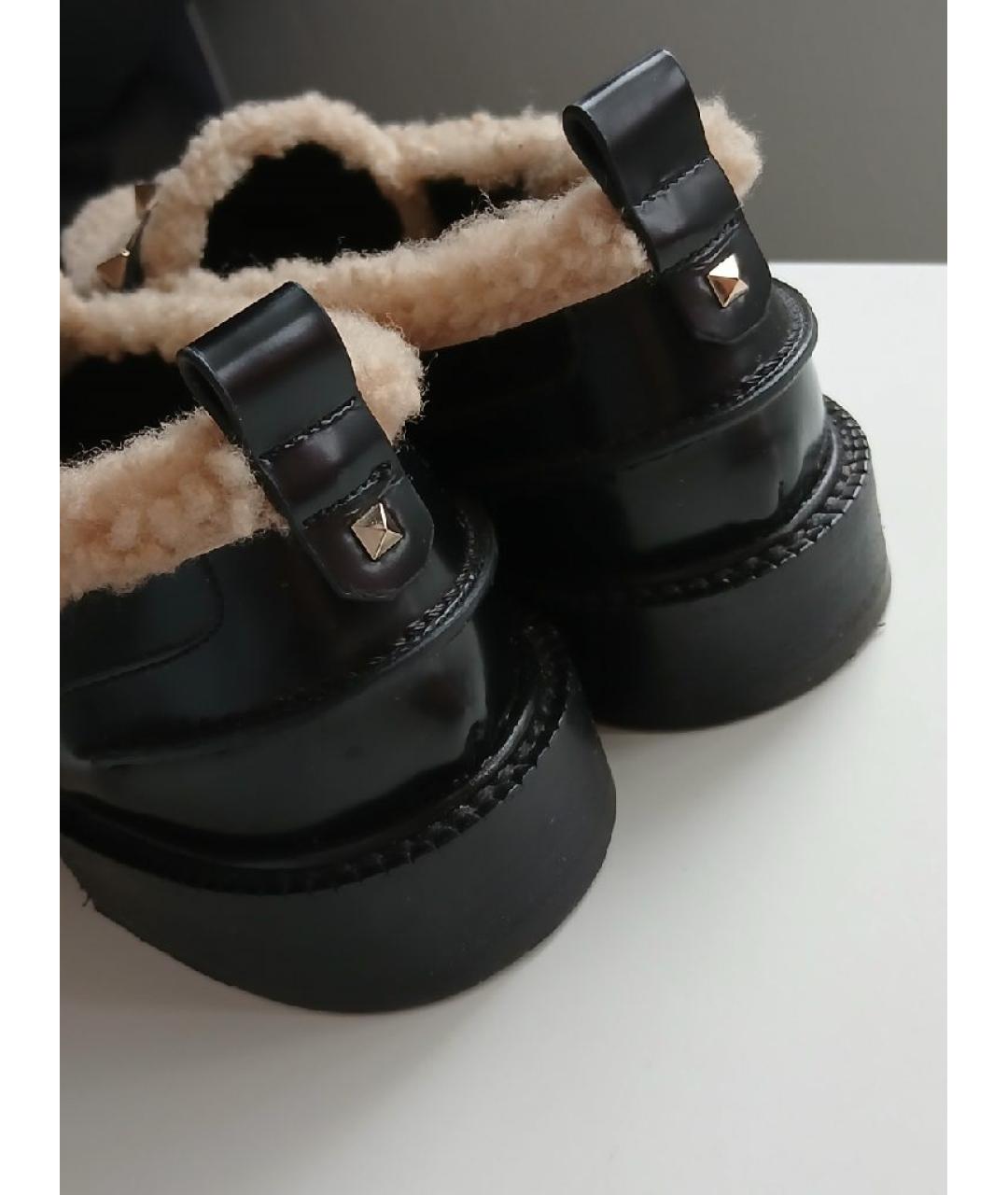 VALENTINO Черные кожаные лоферы, фото 4