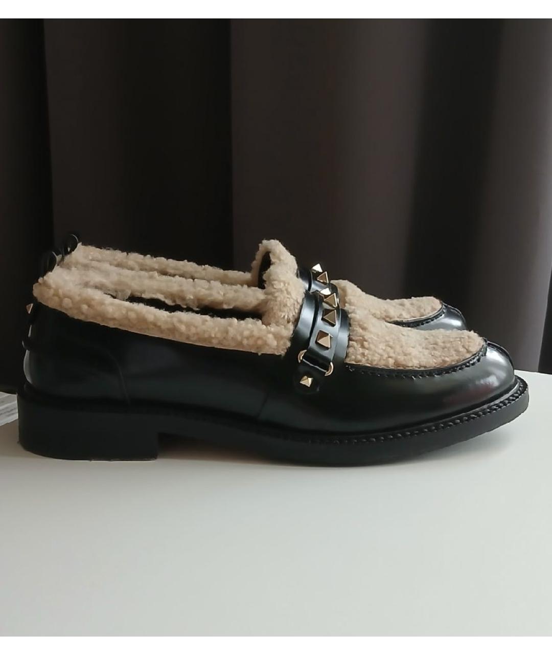 VALENTINO Черные кожаные лоферы, фото 6