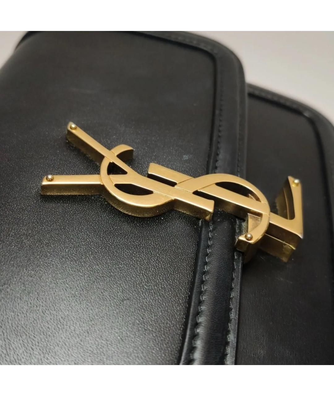 SAINT LAURENT Черная кожаная сумка через плечо, фото 6